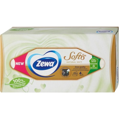 Zewa Softis Natural Soft papírové kapesníčky 4-vrstvé 80 ks