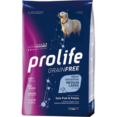 Prolife 2x 10kg Adult M/L Grain Free Sole Fish & Potato Prolife суха храна за кучета