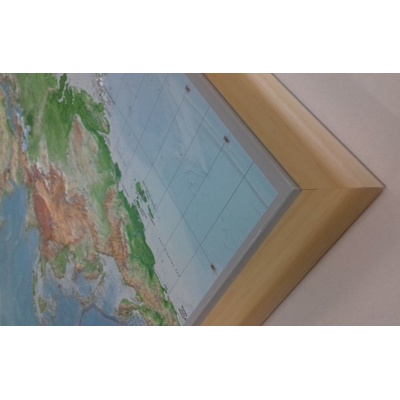Georelief Korejský poloostrov - plastická mapa 80 x 60 cm Varianta: mapa v dřevěném rámu, Provedení: Pinos přírodní