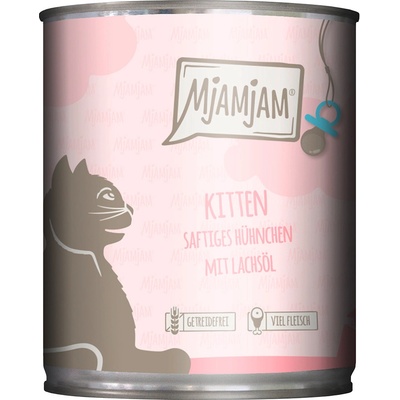 MjAMjAM Kitten šťavnaté kuracie mäso s lososovým olejom 6 x 0,8 kg