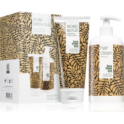 Australian Bodycare Scalp Detox Duo Australian Bodycare Tea Tree Oil šampón pre suché vlasy a citlivú pokožku hlavy s čajovníkovým olejom 500 ml + vlasový peeling 200 ml