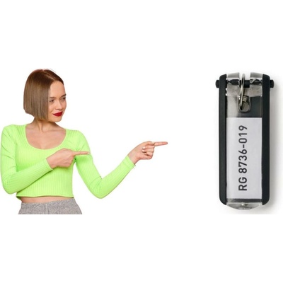 Prívesok na kľúče Menovky DURABLE key CLIP čierne 6ks DU195701
