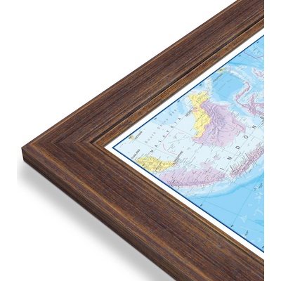 Maps International Austrálie a Oceánie - nástěnná politická mapa 120 x 100 cm Varianta: mapa v dřevěném rámu, Provedení: Volta