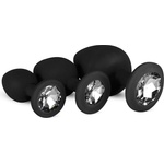 EasyToys Anal Collection Силиконов комплект с диамант - Черен