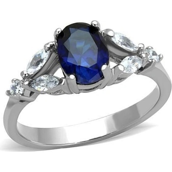 Šperky4U ocelový prsten s modrým kamenem AL 0100