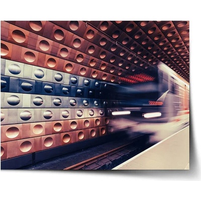 Sablio Plagát Metro na farebnej stanici - 90x60 cm