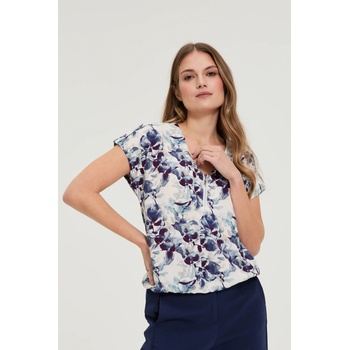 Moodo Тъмносиня вискозна риза Moodo с цветен принт Moodo | Bezhov | ЖЕНИ | 38