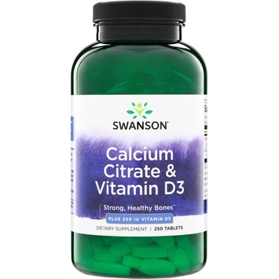 Swanson Citrát Vápníku + Vitamín D3 250 tablet