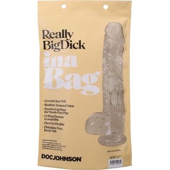 Image 1 of Doc Johnson in a Bag Dildo 10"/25 cm Transparent