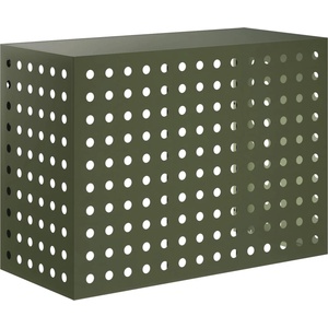 vidaXL Покритие за климатик Маслиненозелено 110 x 50 x 80 cm Стомана (8014139)