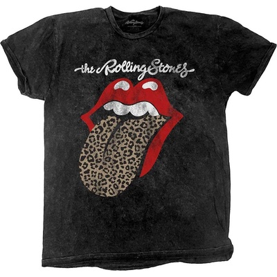 The Rolling Stones tričko Leopard Tongue čierne