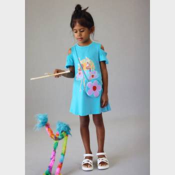 Mayoral Синя рокля cut out с чанта за мини момиче Mayoral