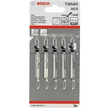 Bosch pílový list , typ T 101 AO, pre priamočiare píly, 5 ks