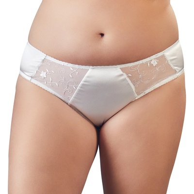 Cottelli Collection Плюс размер какички Бели цветя, xxxl