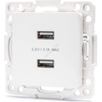 Aigostar - безрамкова USB захранваща розетка 2x USB-A бяла (AI2739)