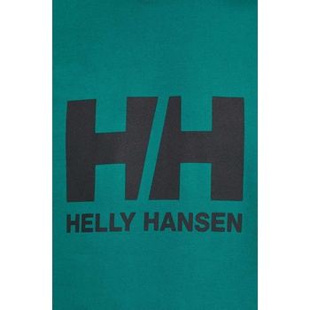 Helly Hansen Памучен суичър Helly Hansen HH LOGO в зелено с качулка с принт 30394 (30394)