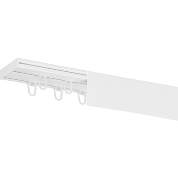 Dekodum Stropní kolejnice z PVC dvouřadá bílá s krytem 250 cm na háčky