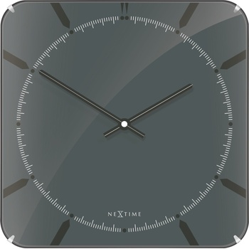 NeXtime Стенен часовник Michael Square Dome сив (3173)