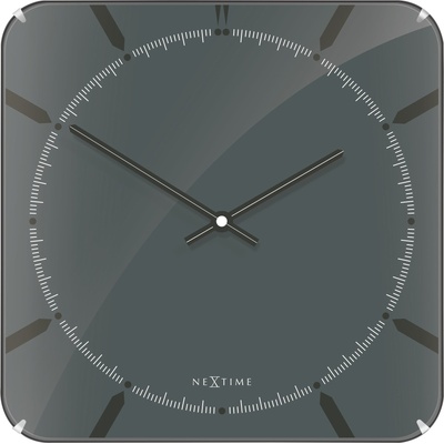 NeXtime Стенен часовник Michael Square Dome сив (3173)