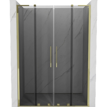 Mexen Velar L Duo плъзгащи се душ врати 150 см, графит, злато - 871-150-003-42-50 (871-150-003-42-50)