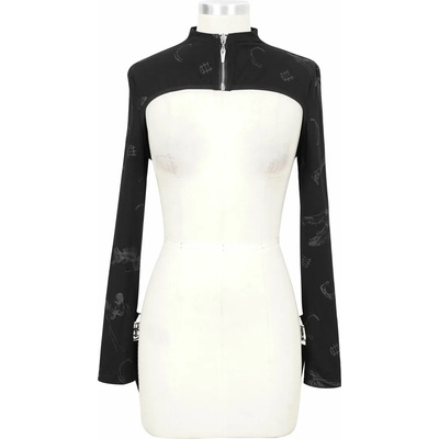 Devil fashion дамска блуза devil fashion - Плетен шал със щампа кост- ca024