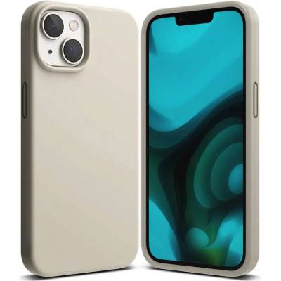 Ringke Soft Silicone Case - силиконов (TPU) калъф за iPhone 14 (бежов)