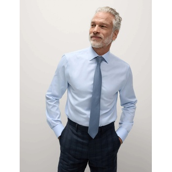 Marks & Spencer Риза с тесен силует и вратовръзка, лесна за гладене Marks & Spencer синя Marks & Spencer | Sin | МЪЖЕ | 15