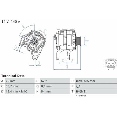 Generátor BOSCH 0 986 087 140 (0986087140)