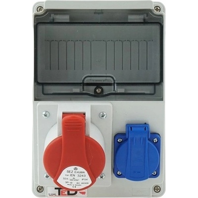 STAVEBNÍ ROZVADĚČ 400V 32A/4P + 250V 16A 7 MODULŮ IP44