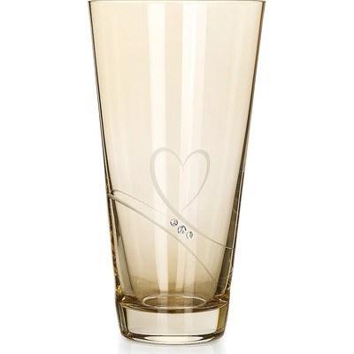 Diamante sklenená váza Romance Amber Conical s kryštálmi Swarovski 25 cm