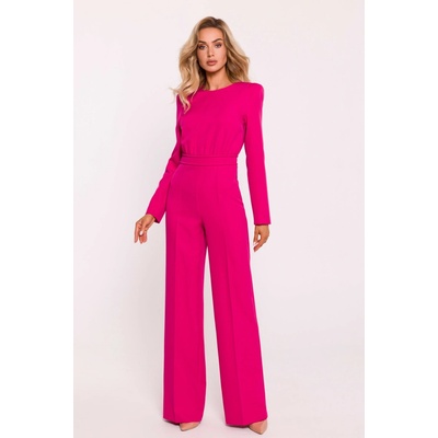 Made Of Emotion Woman's Padded shoulder jumpsuit fuchsia