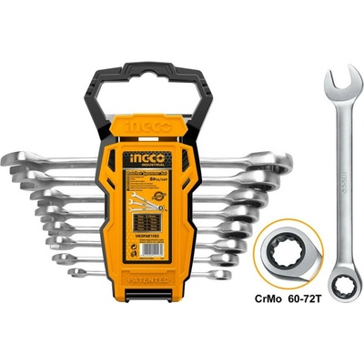 Kľuč očkoplochý račňový sada 8ks CrMo 8-19mm INGCO Industrial KLC