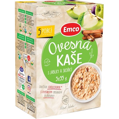 Emco Ovsená kaša s jablkami a škoricou 5 x 55 g