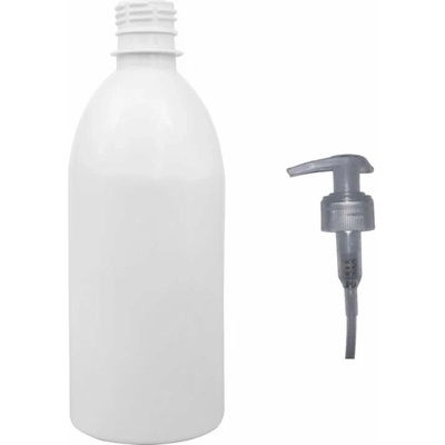 Tera Plastová lahvička bílá s transparentní pumpičkou Tera 500 ml