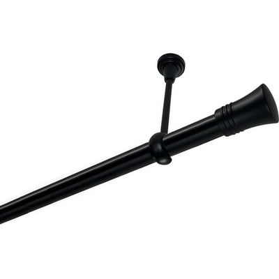 OK-GarnýžeCZ Garnýž kovová jednořadá 25mm Capri černá 320 cm do stropu / na tunýlek - bez kroužků