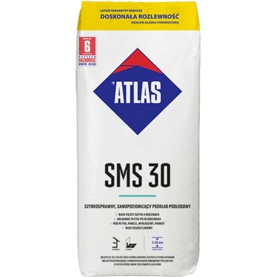 Potěr samonivelační cementový rychleschnoucí Atlas SMS 30MPa (3-30mm) – 25 kg