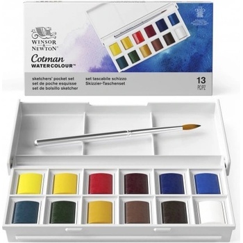 Akvarelová sada Sketchers box 12 pánv. + štětec Cotman