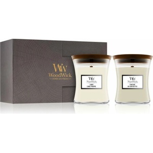 WoodWick Medium Hourglass Gift Set Fireside & Linen 275 g