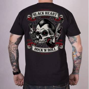 Black heart Мъжка тениска BLACK HEART - BEER AND WHISKEY - Black - 8048