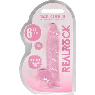 Shots REALROCK Realistic Dildo with Balls Pink 15 cm