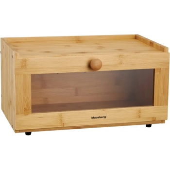 KLAUSBERG Кутия за хляб Klausberg KB 7923, 35.5 см, Акрилно прозорче, Бамбук, Кафяв (9999KB7923)