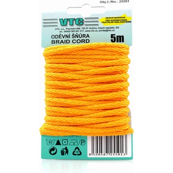 VTC Oděvní šňůra 5 m na kartě - 06 oranžová
