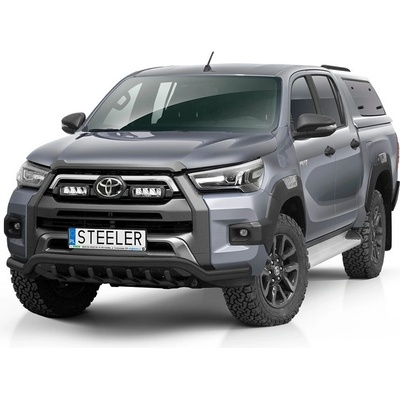 STEELER Predný ochranný rám nerez, Toyota Hilux Invincible, 2021- , Homologizácia EC, Black