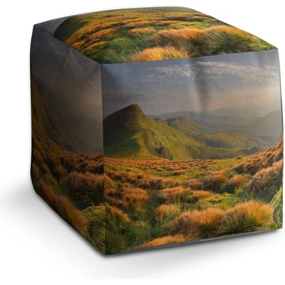 Sablio Taburet Cube Travnatá krajina: 40x40x40 cm