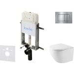 kielle Genesis New - Комплект структура за вграждане, компактна тоалетна чиния Oudee Vortex, Rimless+, SoftClose седалка и бутон Gemini New III, лъскав хром 30528SZ44 (30528SZ44)