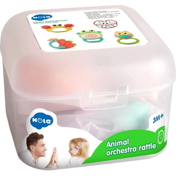 Hola Toys Комплект бебешки гризалки Hola Toys - Animal Orchestra, 5 броя (E318B)