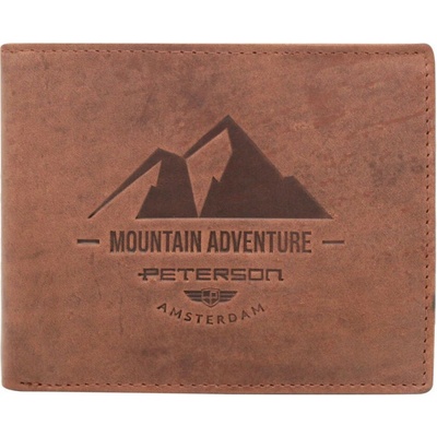 Peterson Kožená pánska koňaková peňaženka PTN N992-BE-MOUNTAIN