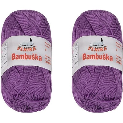 Bellatex SET 2ks - Příze BAMBUŠKA Fialová 50 g, 205 m