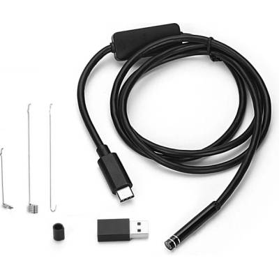 ендоскоп USB-C 8mm 720p, фиксиран кабел 3m, USB редукция, за Android, PC (C-8mm/3M)