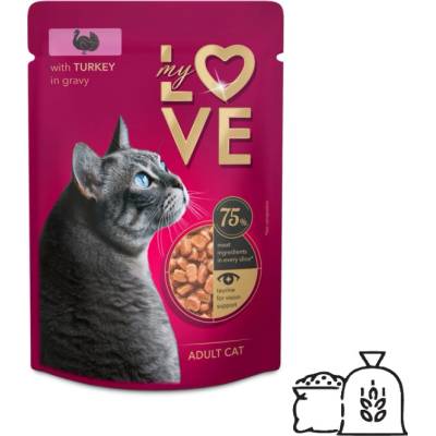 My Love pre mačky s morčacím mäsom v jemnej omáčke 85 g